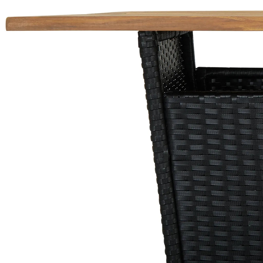 Set da Bar da Giardino 5 pz con Cuscini in Polyrattan Nero 3064860