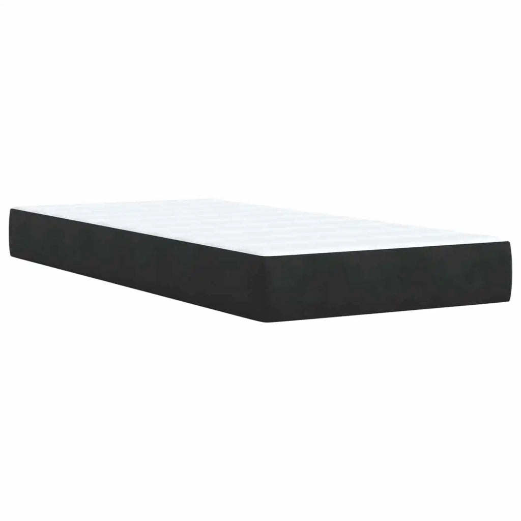 Letto box spring con materasso Nero 90 x 200 cm Velluto 3453067