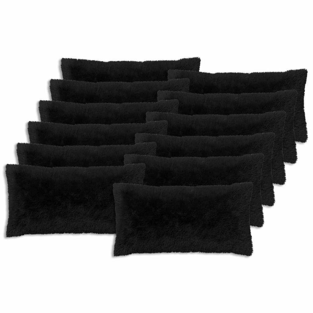 Cuscino con cuscino HEERLEN 2 pz Nero Fleece PV 925933