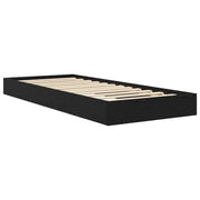 Letto singolo | Letto per adulti | Struttura letto a pavimento Rovere Nero 80 x 200 cm