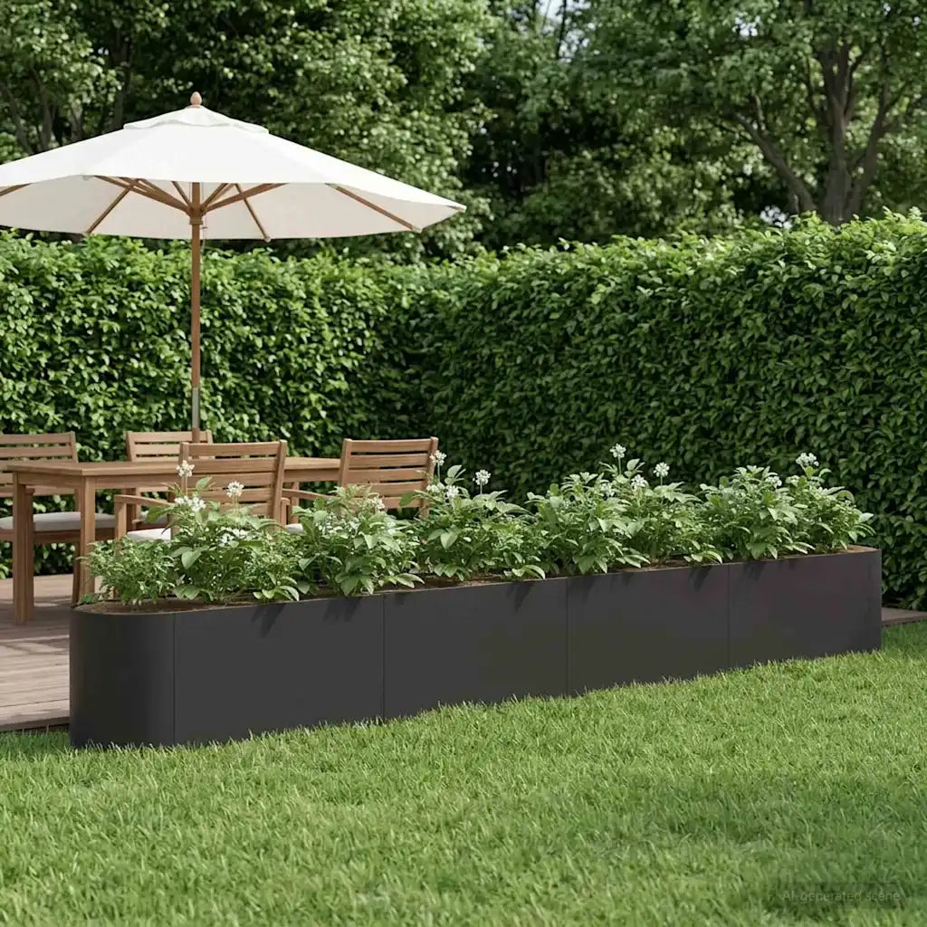 Letto rialzato da giardino Nero 360 x 40 x 40 cm 8011705