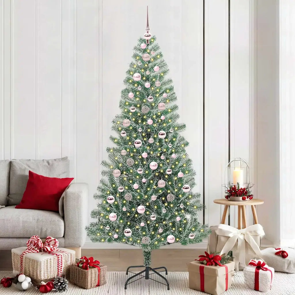 Albero di Natale | Decorazioni natalizie Artificiale Imbiancato con Luci LED 210 cm