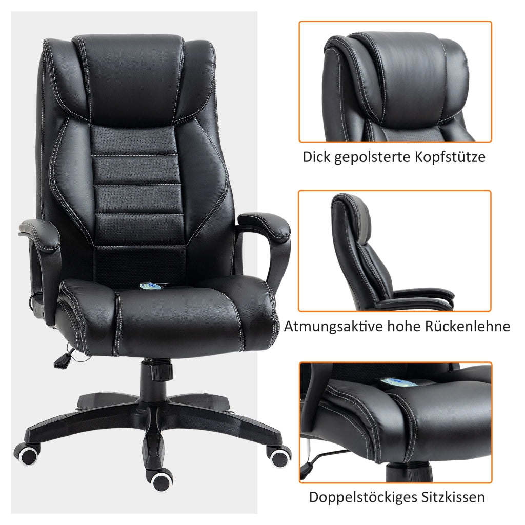 Sedia da ufficio ergonomica con massaggio ¨C zephmum ¨C nera