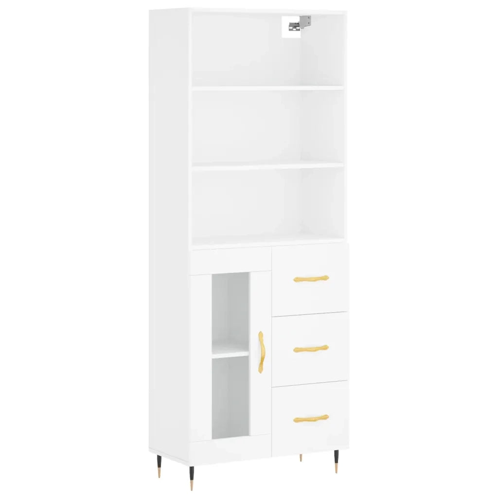 Credenza | Madia | Buffet da pranzo | Armadio da pranzo Bianca 69,5x34x180 cm in Legno Multistrato