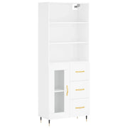 Credenza | Madia | Buffet da pranzo | Armadio da pranzo Bianca 69,5x34x180 cm in Legno Multistrato