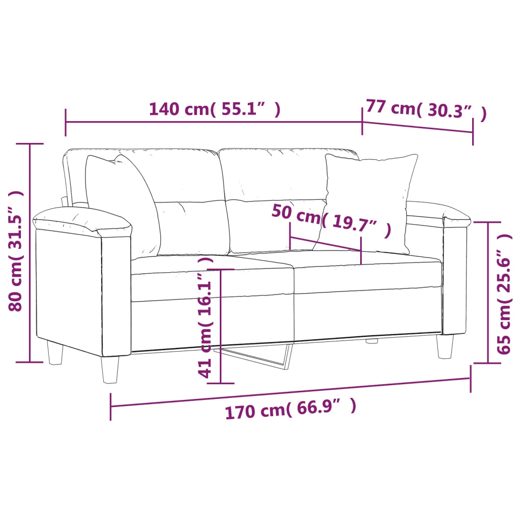 Divano a 2 Posti con Cuscini-Sofa 2 Posti con Cuscini Grigio 140 cm in Similpelle 390461