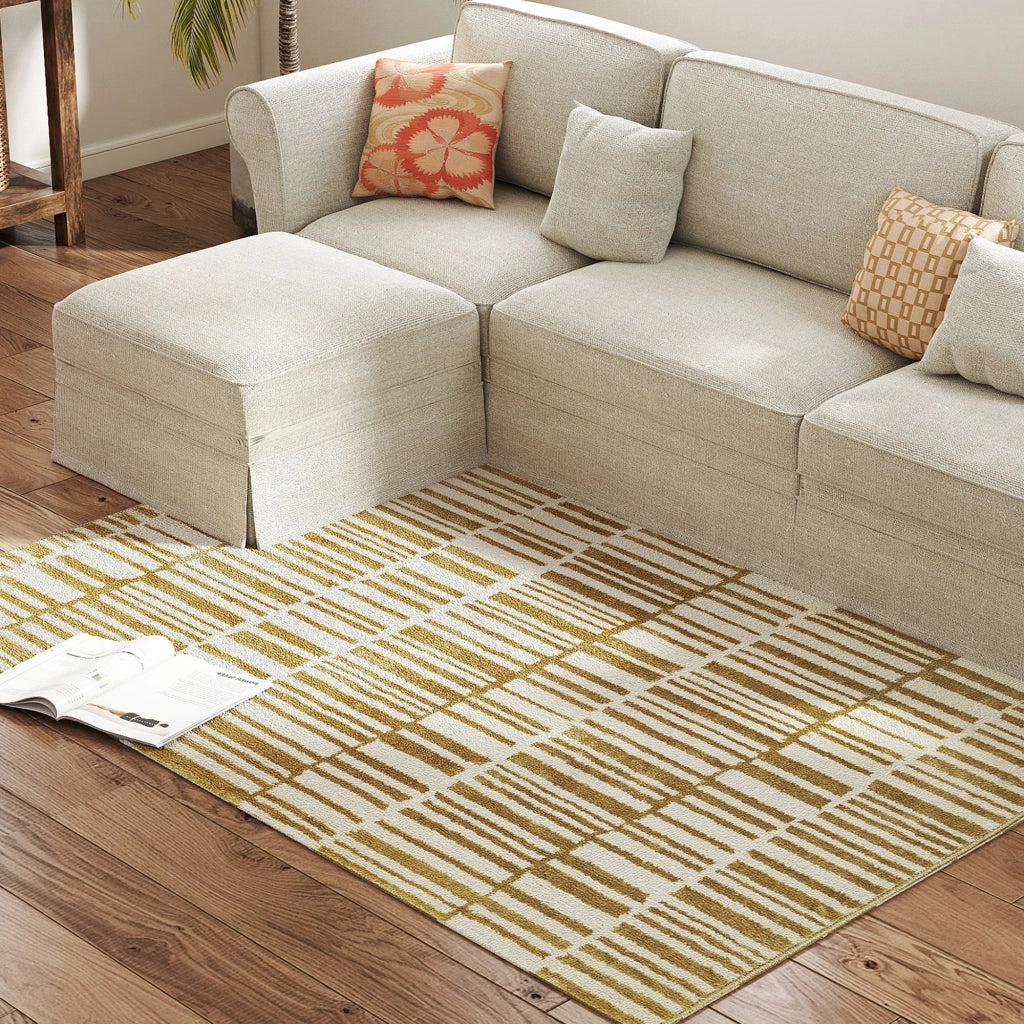 Tappeto Moderno ¨C Minimal ¨C 170x120 cm, Crema, Pelo Corto