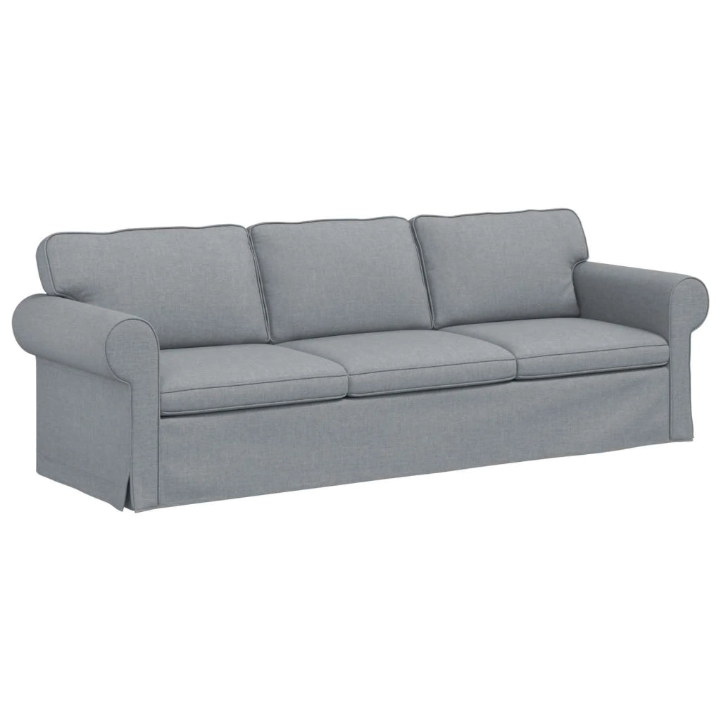 Divano Grigio chiaro 215 x 82 x 80 cm Tessuto