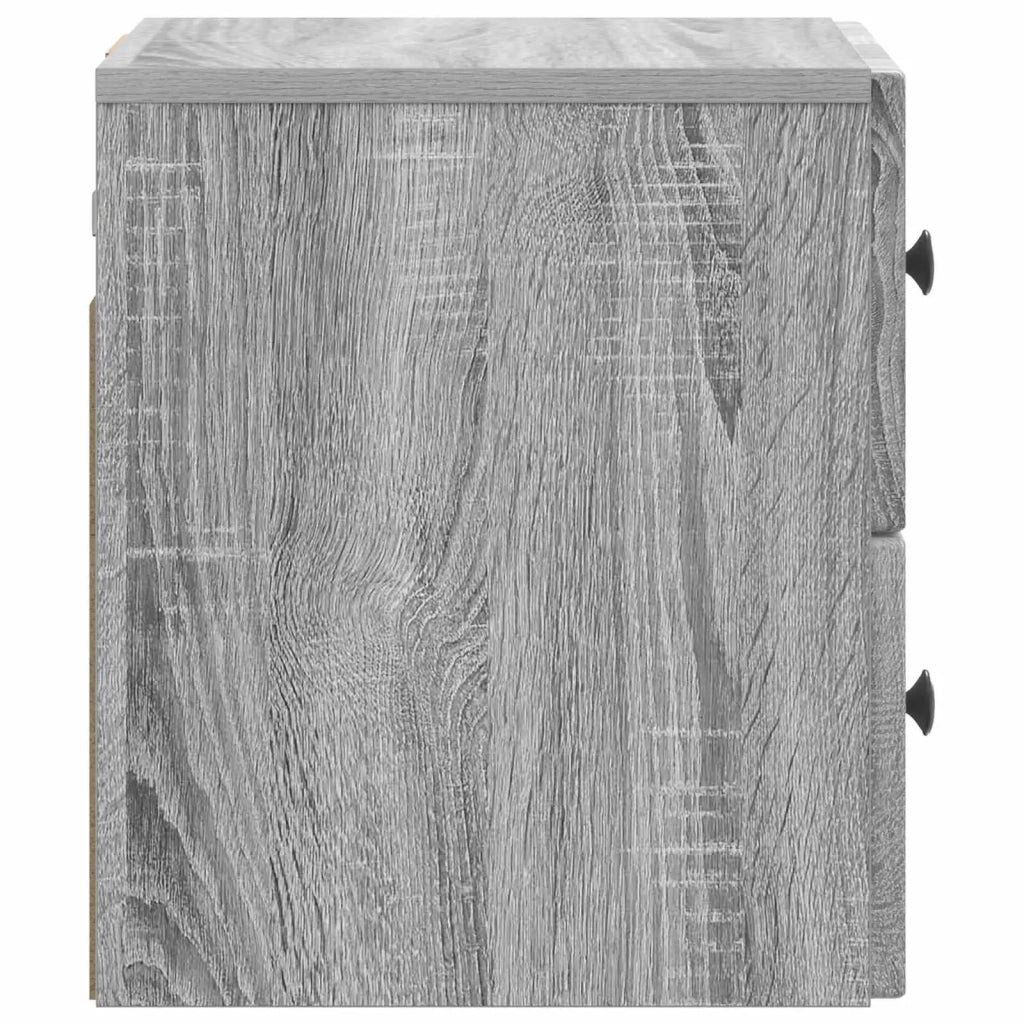 Comodino | Armadio da Notte | Mobiletto da notte a muro Grigio Sonoma 33 x 34,5 x 40 cm