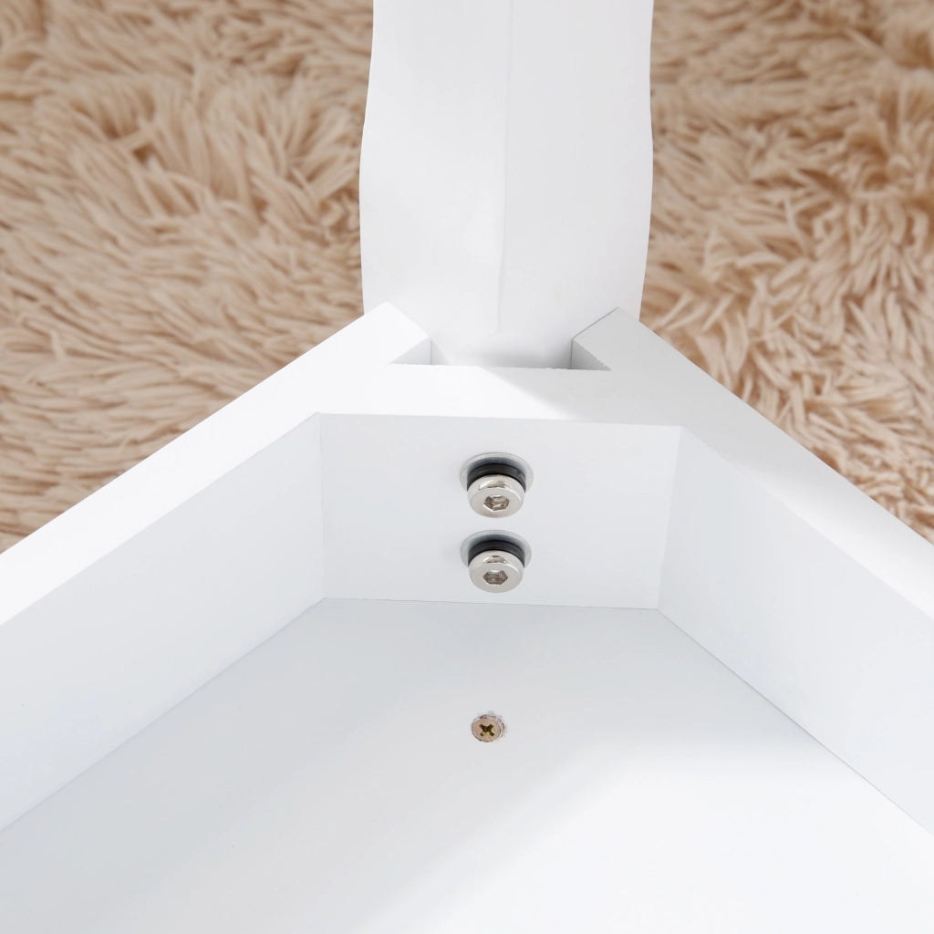 Poltrona Sgabello Imbottita ¨C MINIMAL ¨C Tessuto Bianco, Gambe Curve