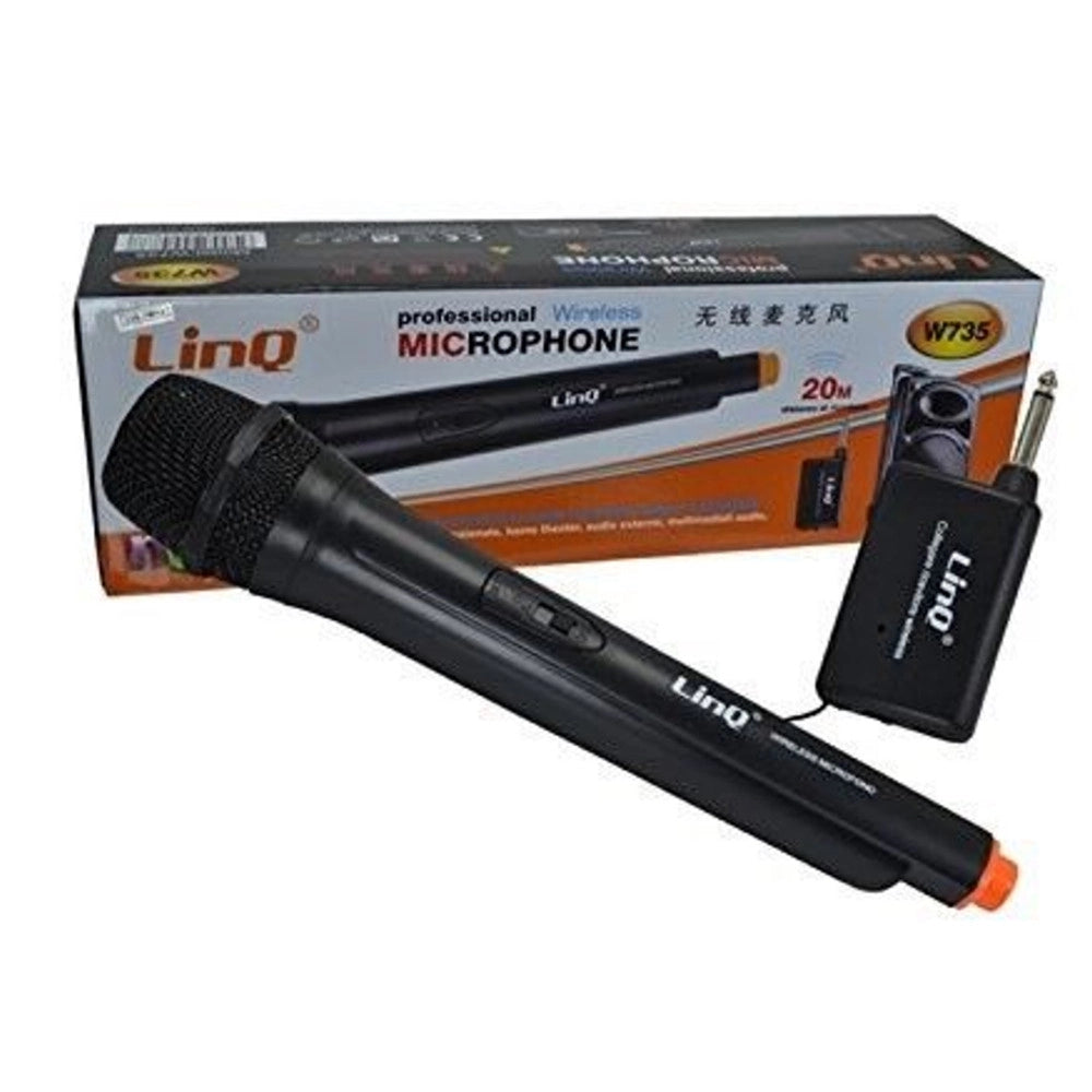 Trade Shop - Microfono Professionale Wireless Dinamico Con Interruttore Senza Fili Linq W735 -