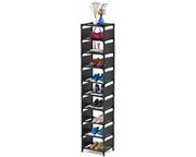 Rack per scarpe 10 pannelli - Verticale Opacchetta sottile - Stabile metallo - Spaziale - Adatta per scarpe - Laterali eleganti - Opacchetta per scarpe