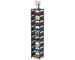 Rack per scarpe 10 pannelli - Verticale Opacchetta sottile - Stabile metallo - Spaziale - Adatta per scarpe - Laterali eleganti - Opacchetta per scarpe