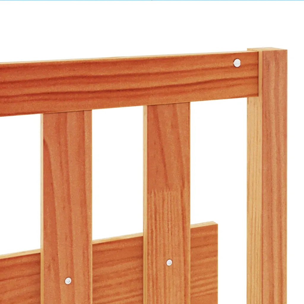 Testiera-Testata-Testiera Decorativa Marrone Cera 135 cm in Legno Massello di Pino 152099