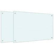 Set di 2 paraschizzi per cucina 80 x 50 cm stile moderno vetro temperato bianco paraschizzi 02_0055730
