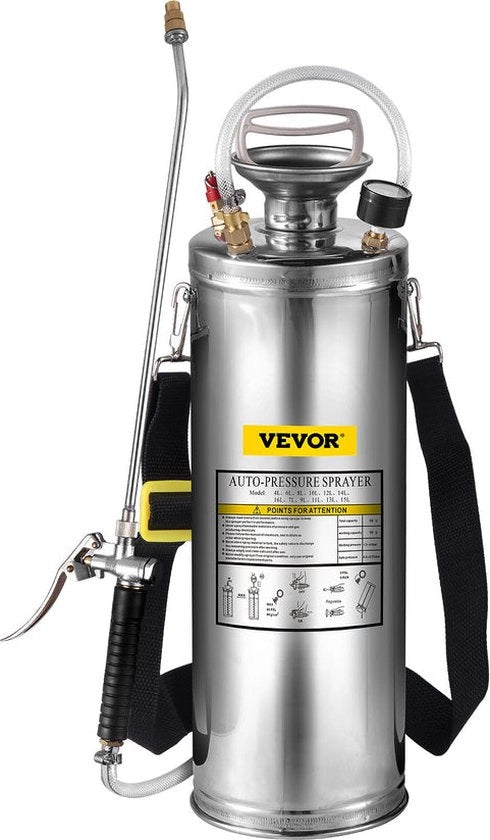 Pompa a spruzzo - Manuale - 10 L - Argento