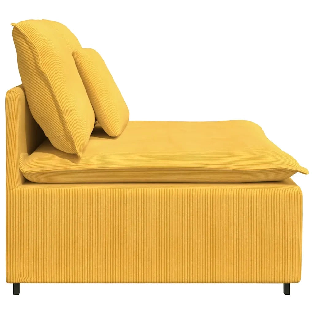 Modulo Centrale Divano Modulare con Cuscini Giallo Chiaro 100cm 4104443