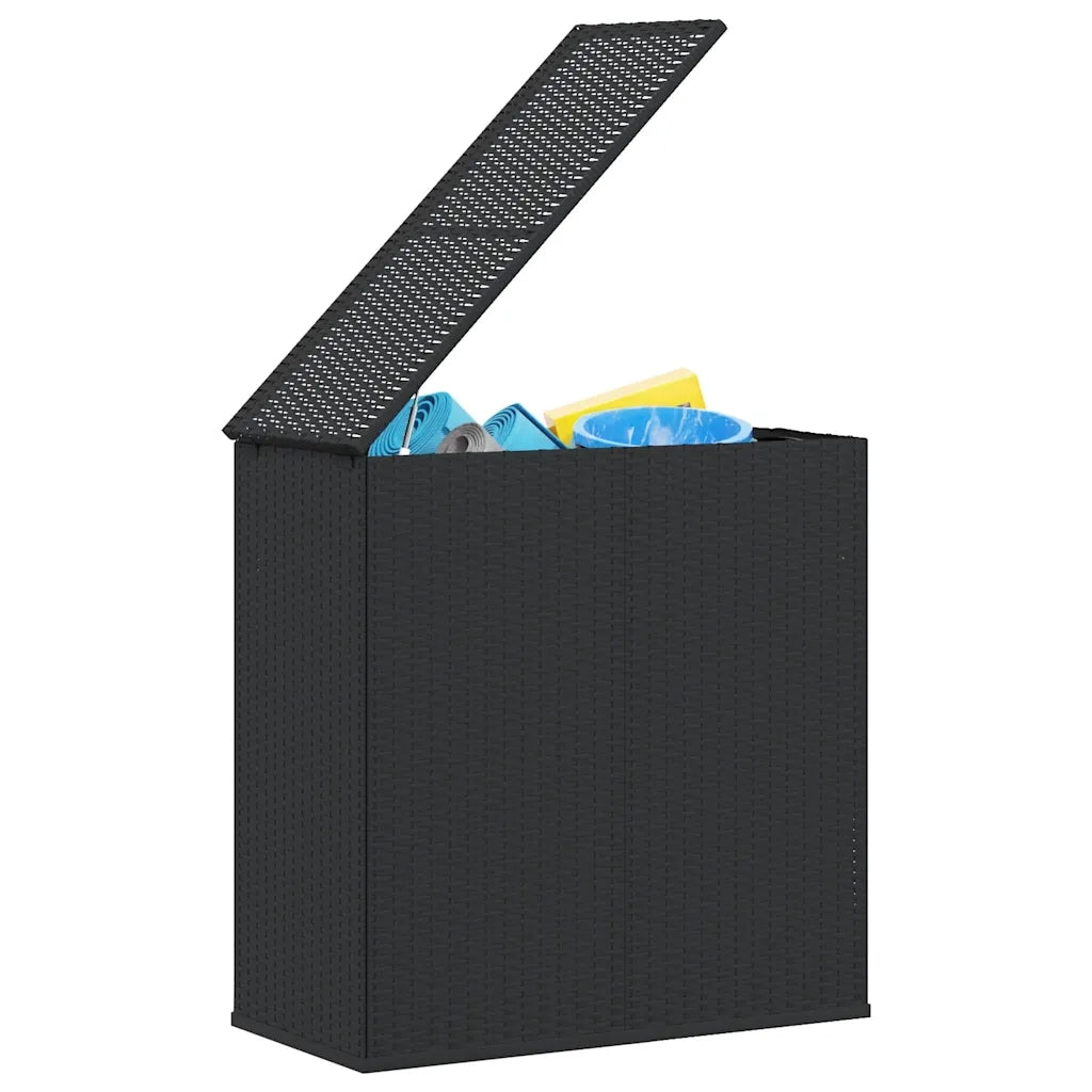 Contenitore Cuscini da Giardino Rattan PE 100x49x103,5 cm Nero CFW3108297