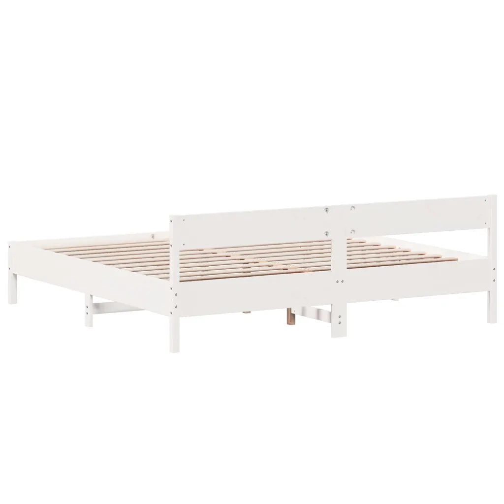 Giroletto senza Materasso Bianco 180x200 cm Legno Massello Pino 3216213