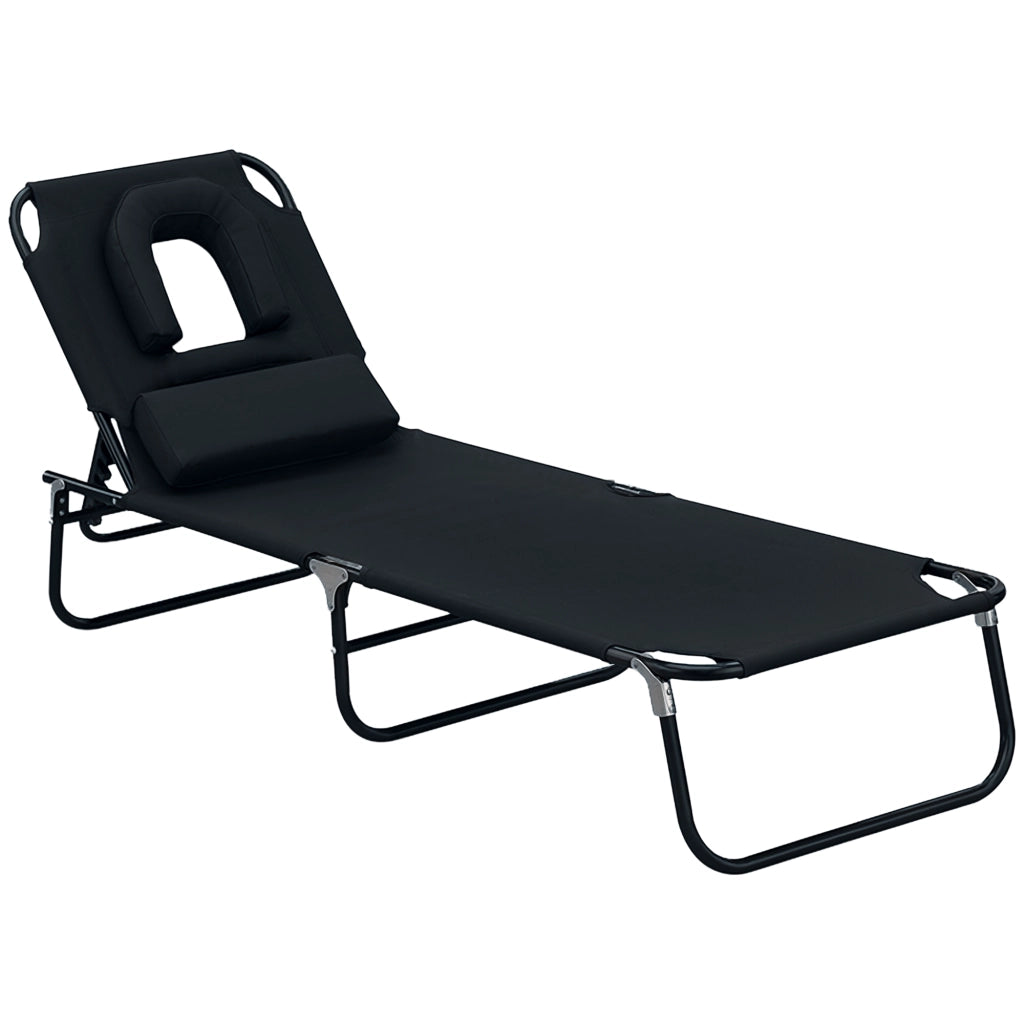 Chaise Longue Pieghevole per Giardino ¨C Minimal ¨C Nero
