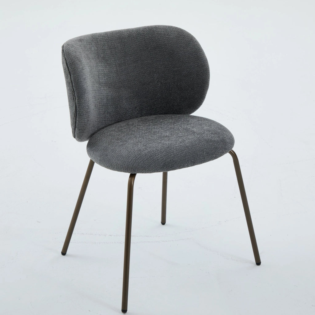 Sedie da pranzo contemporanee in ciniglia, comodo schienale curvo con morbida imbottitura, gambe in metallo color bronzo ¨C Arreda la tua cucina con co