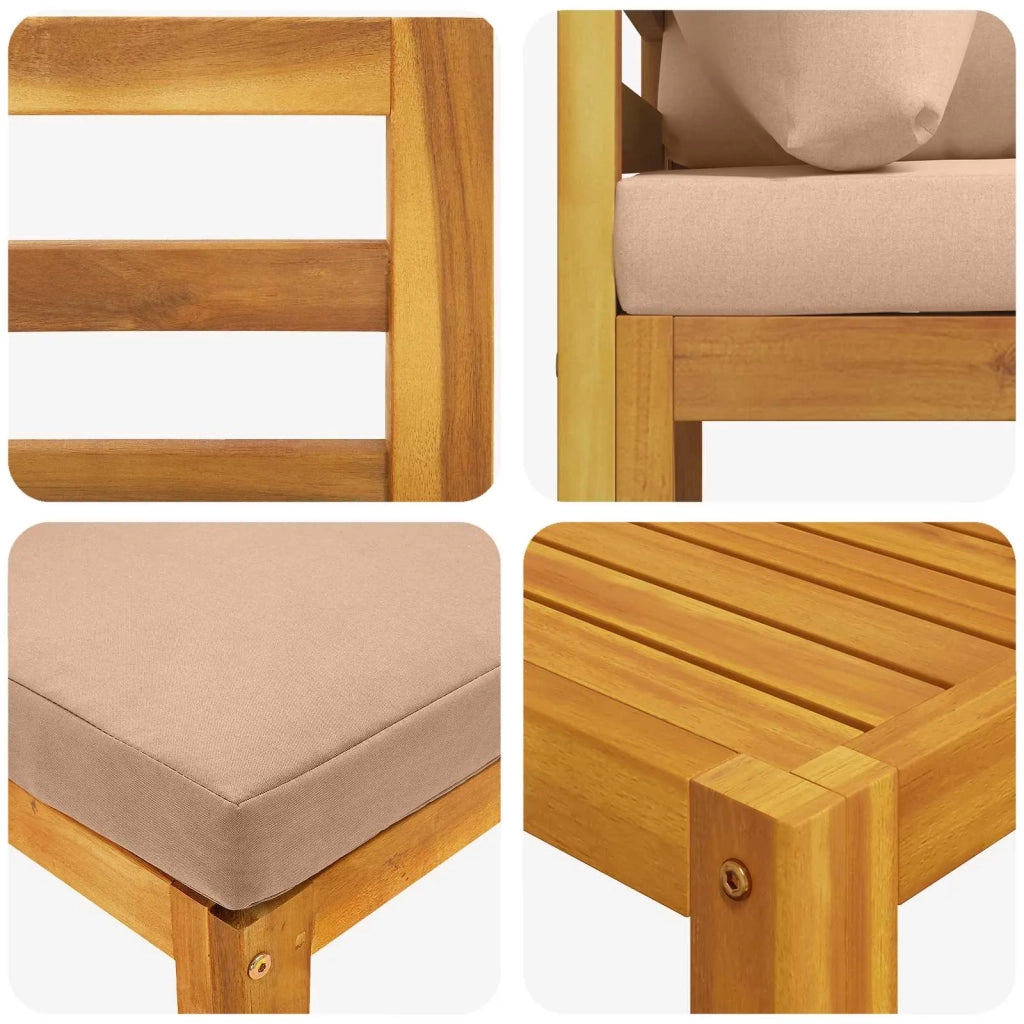 Set da giardino modulare 5 pezzi Naturale 3417285