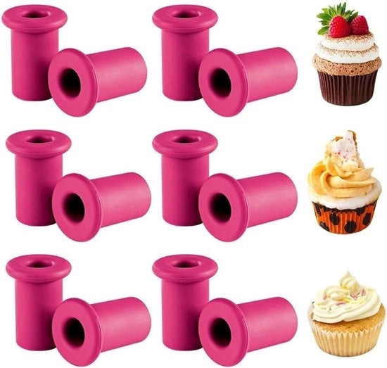 Set di 12 Forme per Cupcake in Silicone - Aiuti per Decorare Cupcake - Set di 12 pezzi - 2,5 x 4,5 cm