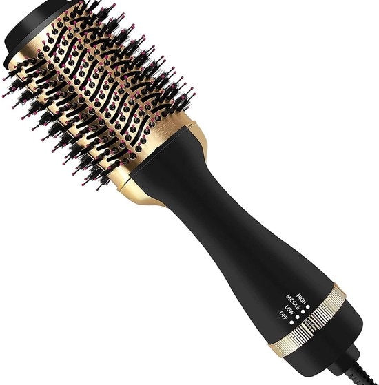 Föhnborstel a due in uno con volumizzatore e stile, ala di alluminio con ioni negativi anti-kroes, spazzola per capelli.