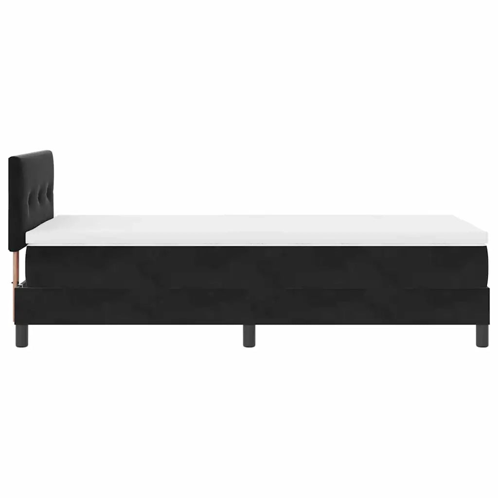 Letto a Sorgente LED con materasso Nero 100 x 200 cm Velluto 3342634