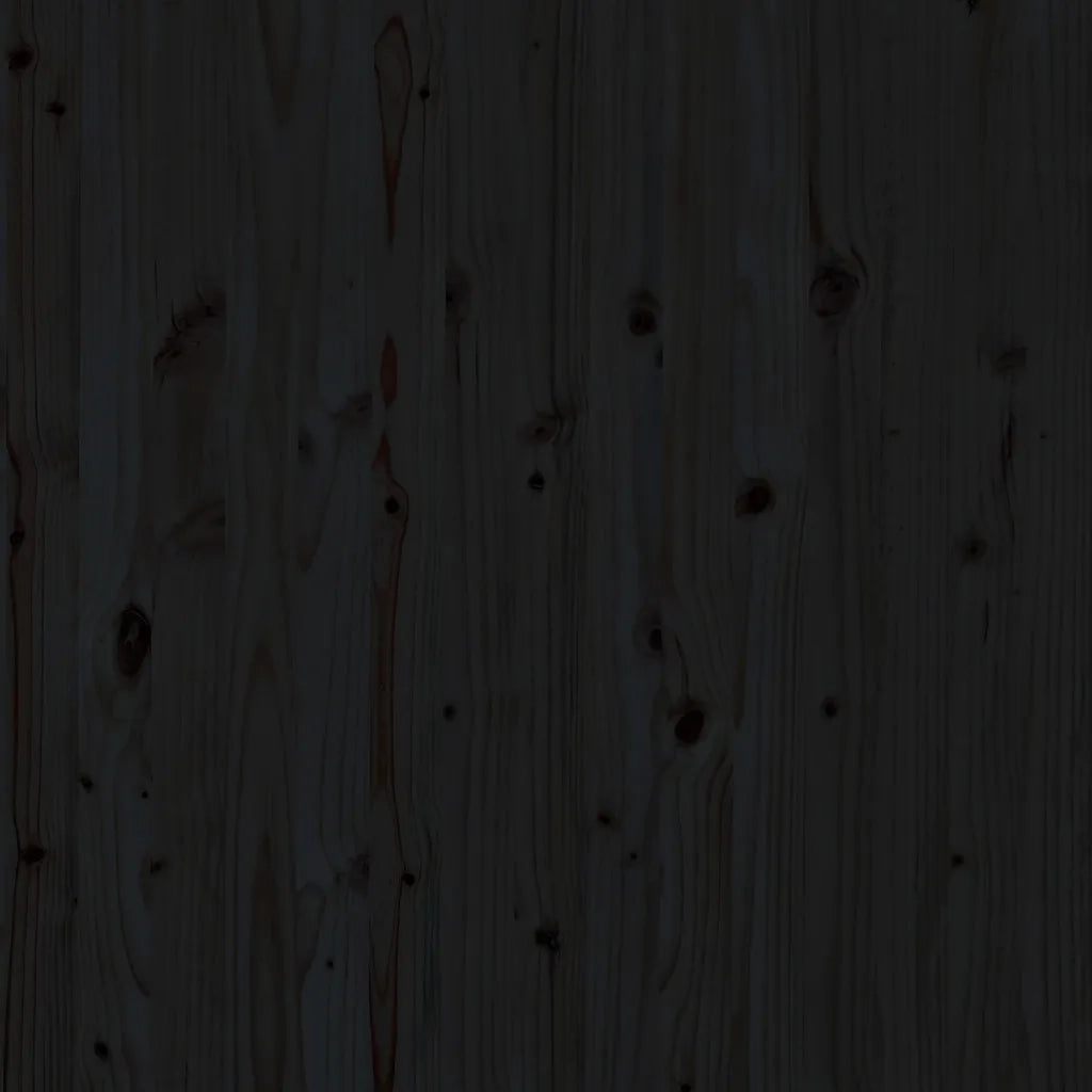 Testiera | Testata da Parete Nera 126x3x91,5cm in Legno Massello di Pino