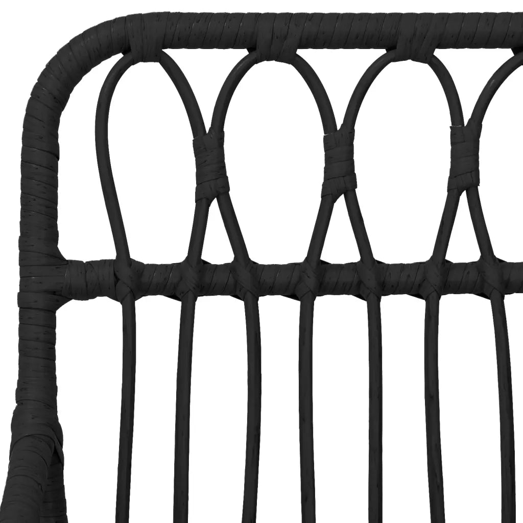 Set da Pranzo da Giardino 3 pz Nero in Polyrattan 3157866