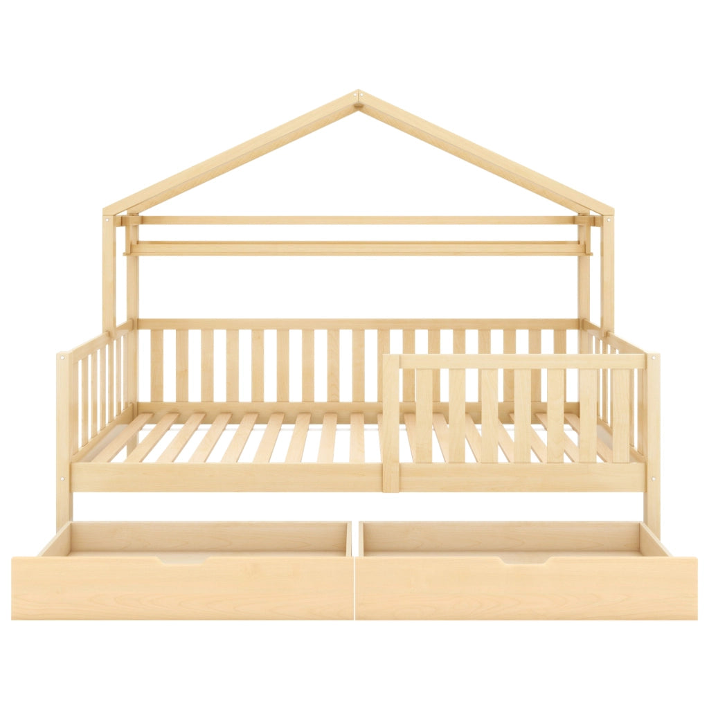letto per bambini in legno massello naturale 90 x 200 cm