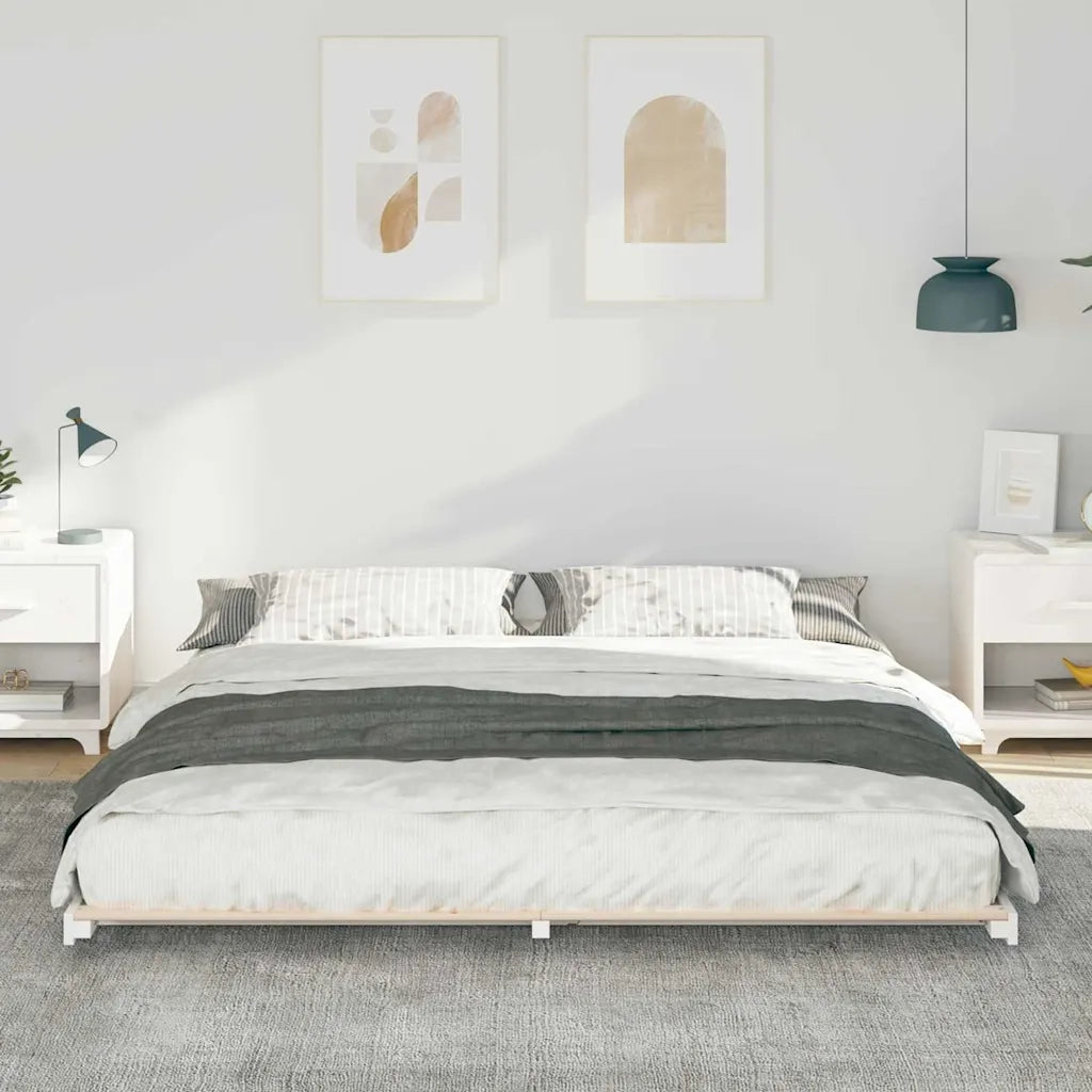 Struttura del letto-Giroletto-Rete del Letto Bianco 180 x 210 cm Pino massello 342821