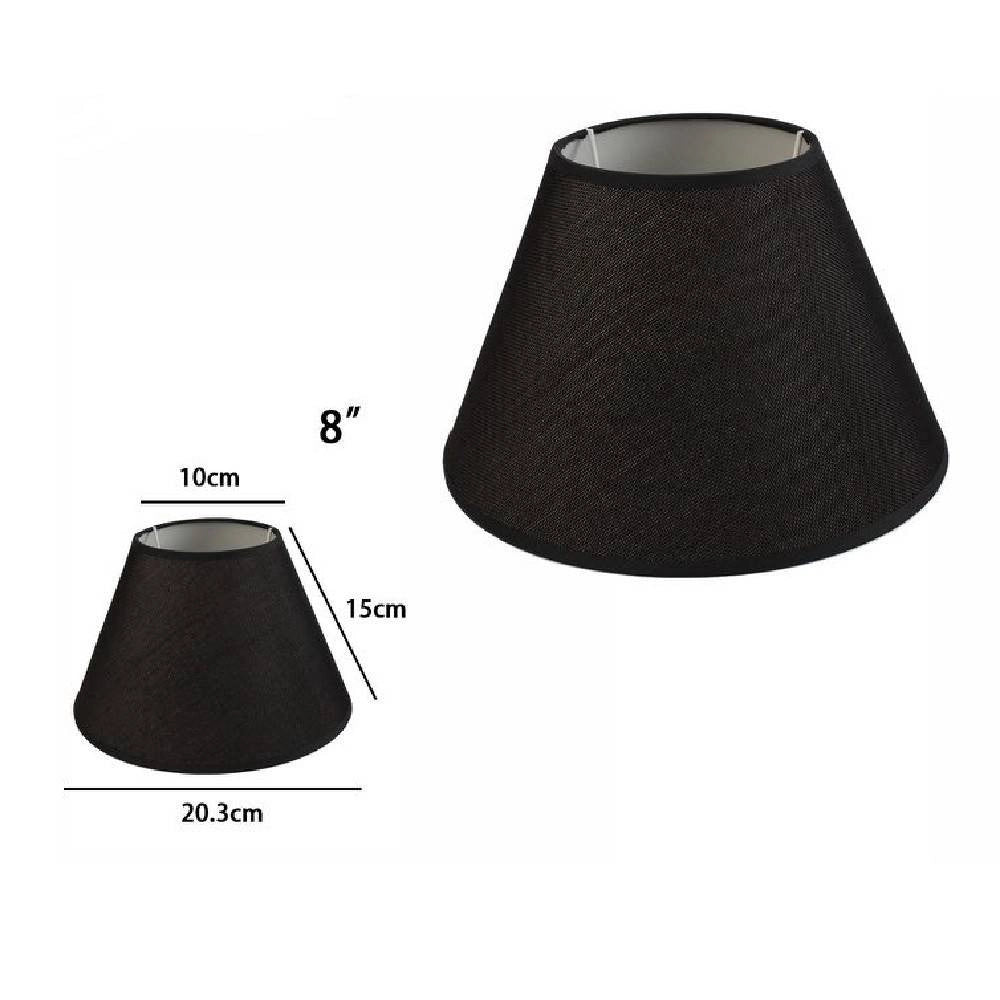 Trade Shop - Paralume Conico Cilindro Classico Ricambio Per Lampada E Applique In Tessuto Tnt - Nero   -8"   -