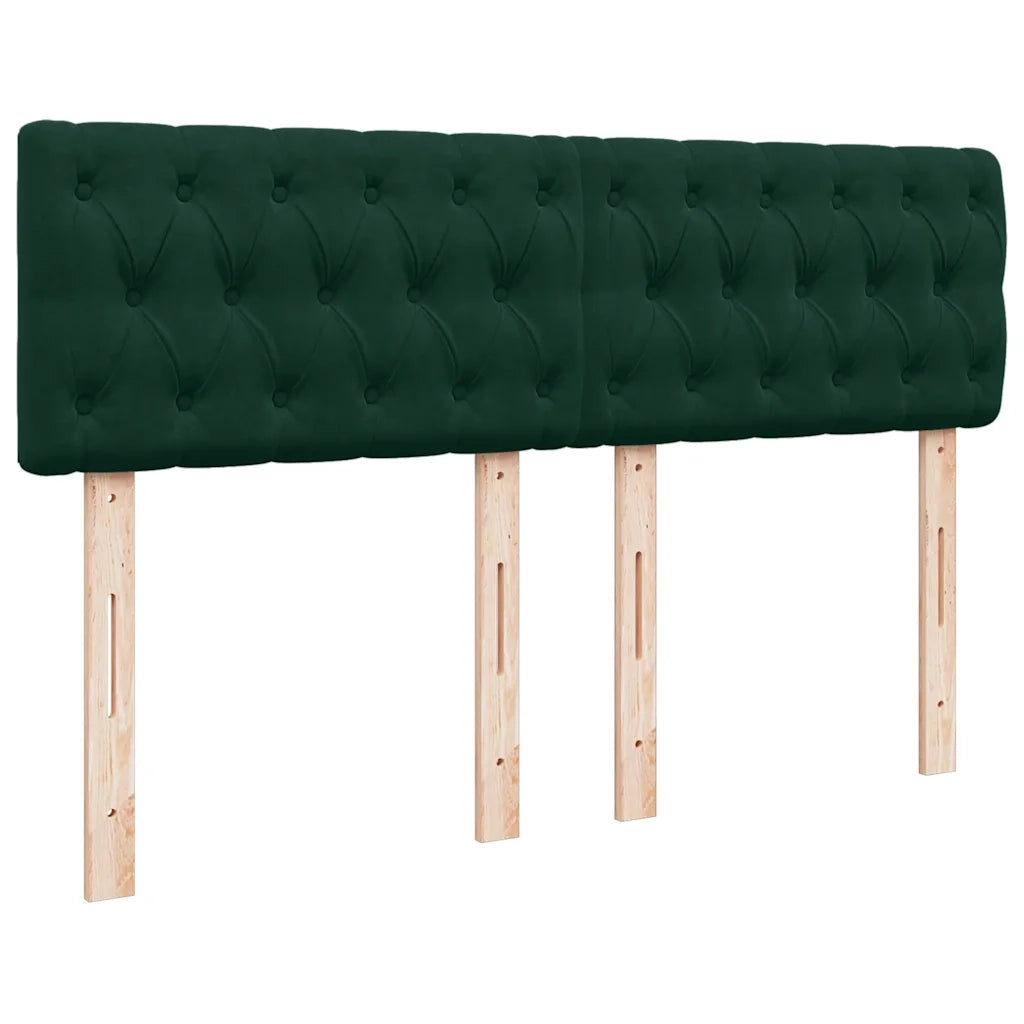 Giroletto a Molle con Materasso Verde Scuro 140x190 cm Velluto