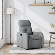 Poltrona Reclinabile in Tessuto Grigio Chiaro 374197