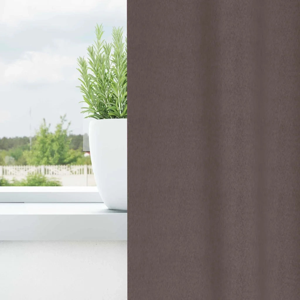 Tende Oscuranti | Tende Blackout con Anelli 2 pz Marrone Scuro 175 x 140 cm