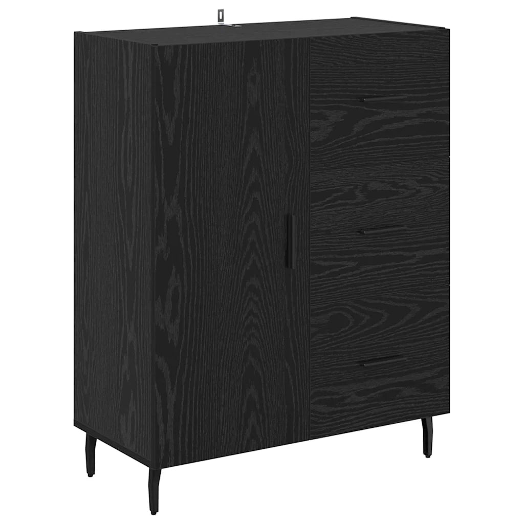 Credenza con Cassetto-Buffet-Armadio da cucina Rovere Nero 69,5 x 34 x 90 cm 614041