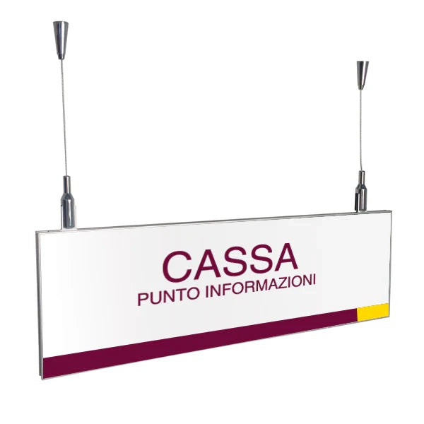 Targa piatta sospesa bifacciale - 15 x 50