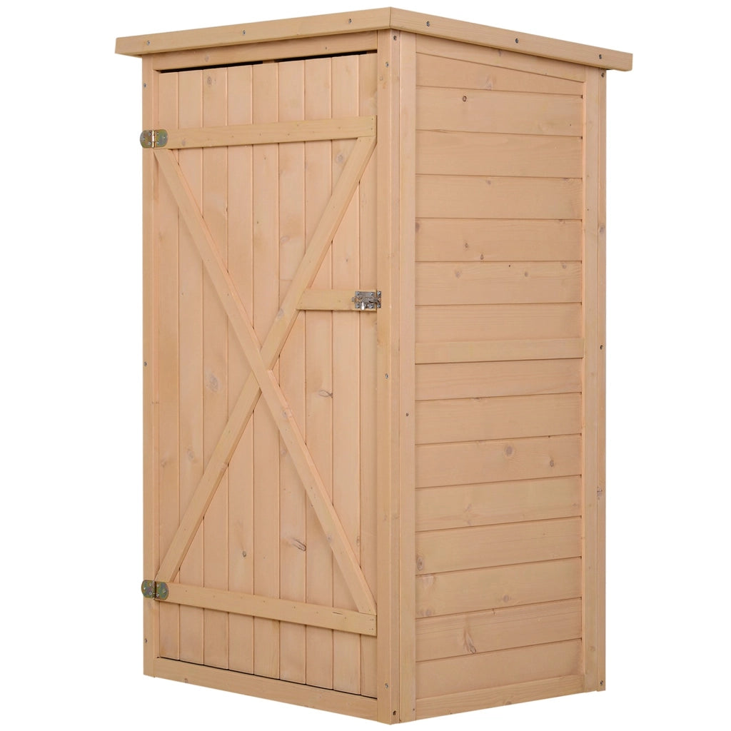EasyComfort Casetta da Giardino in Legno di Abete con Tetto Impermeabile e 2 Mensole, 75x56x115 cm