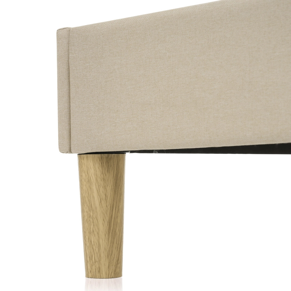 DESMIU Letto Imbottito Letto Matrimoniale con LED Regolabile e Testiera Regolabile 140 × 200 cm, Senza Materasso, Beige