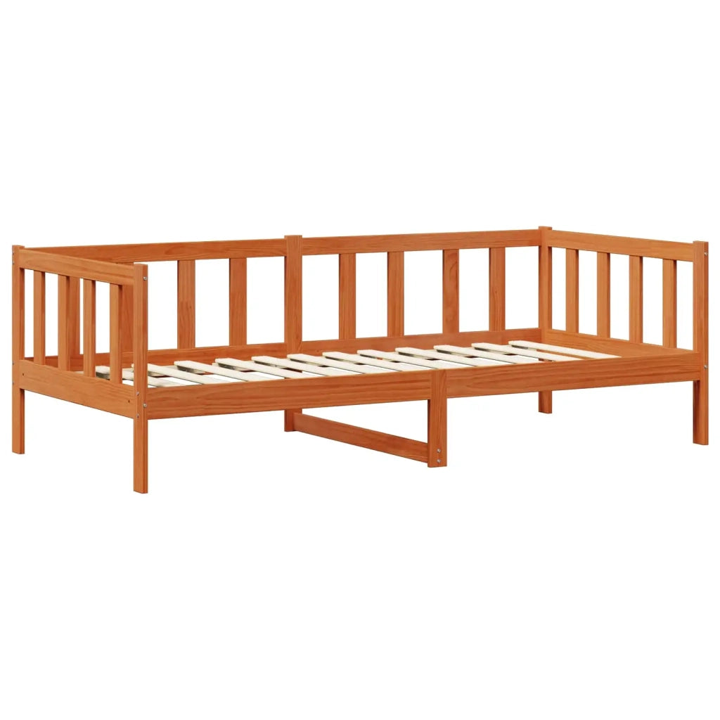 Letto singolo | Letto per adulti | Letto Giorno con materasso Marrone Cera e Bianco 90 x 200 cm