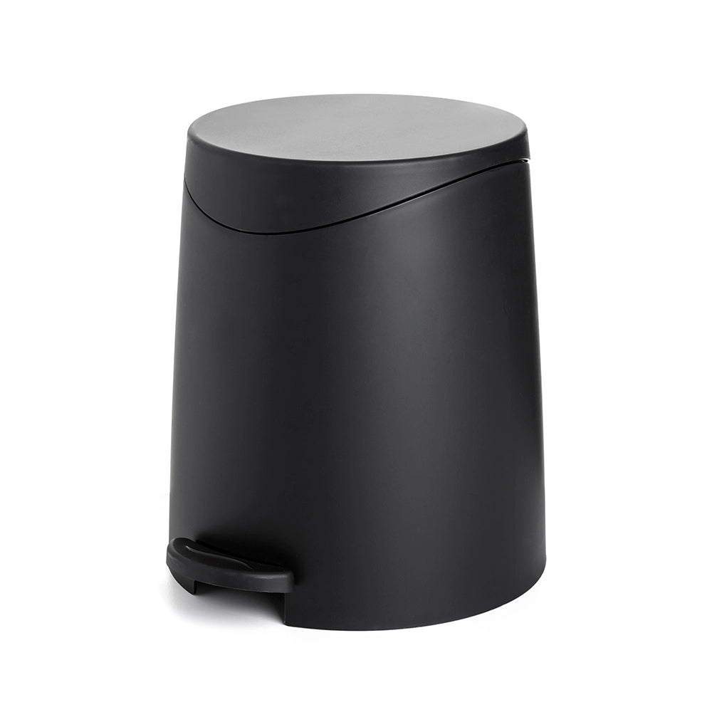 Pattumiera da bagno con pedale 3lt nera opaca in plastica