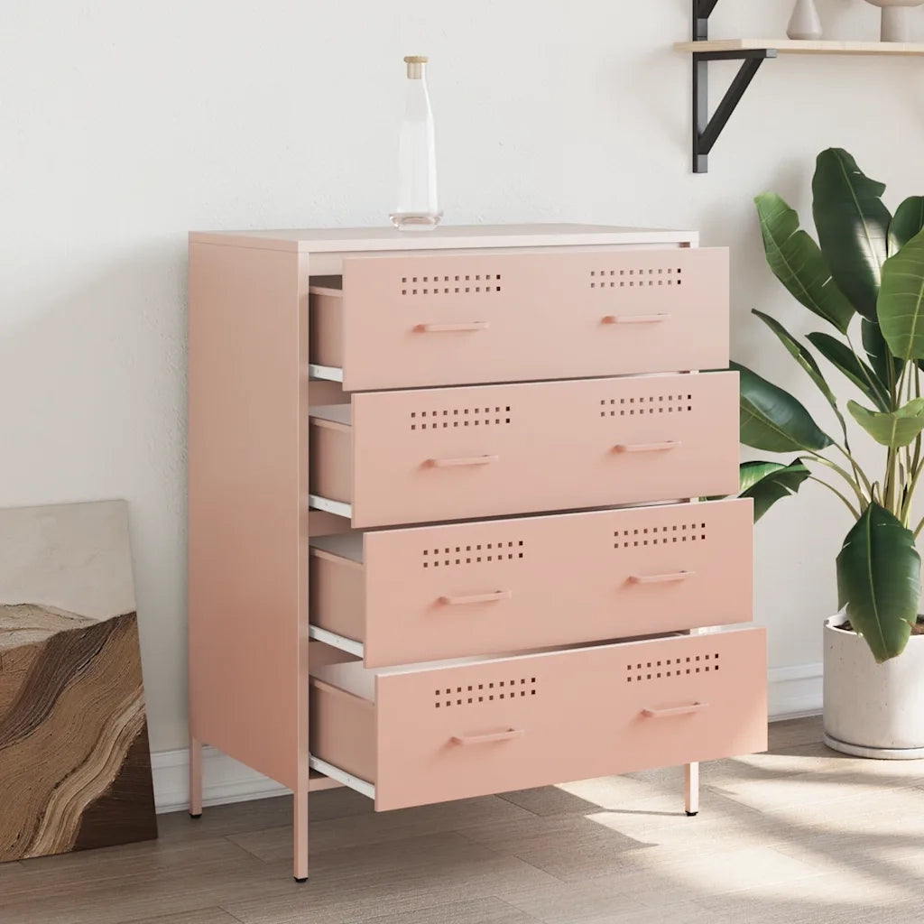 Credenza | Madia | Buffet da pranzo | Armadio da pranzo Rosa 68x39x89 cm in Acciaio