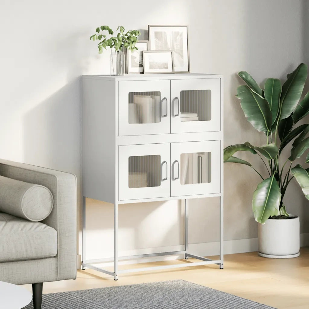 Credenza Bianca 68x39x107 cm in Acciaio 853349