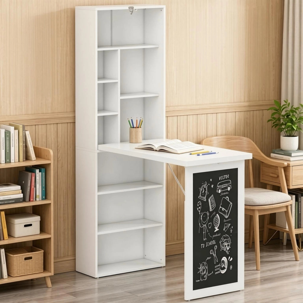 Scrivania moderna per ufficio domestico, scrivania multifunzionale, versatile tavolo da lavoro a parete, tavolo a muro salvaspazio (solo con 1 scrivan