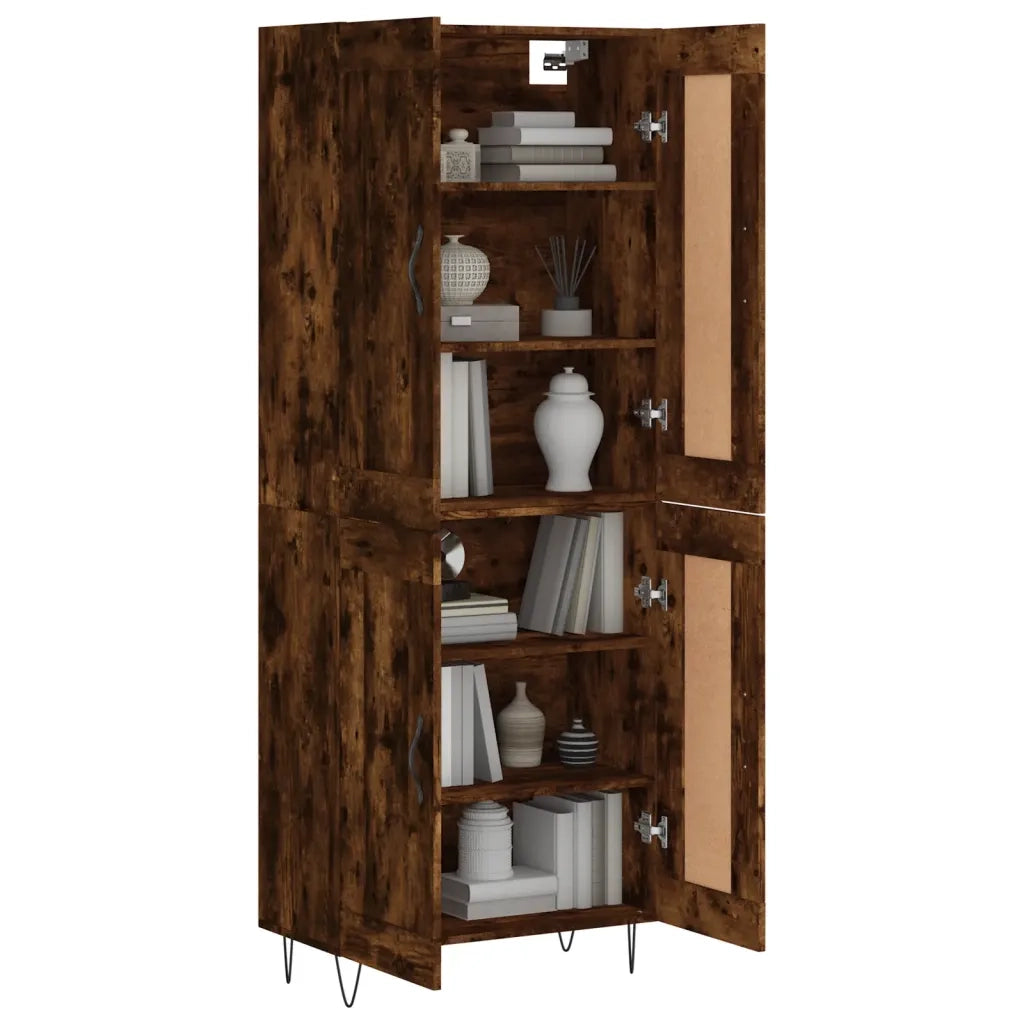 Credenza | Madia | Buffet da pranzo | Armadio da pranzo Rovere Fumo 69,5x34x180 cm in Legno Multistrato