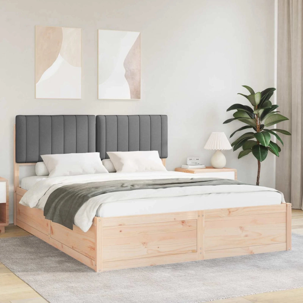 Letto con Testiera Rivestita Grigio scuro 150 x 200 cm