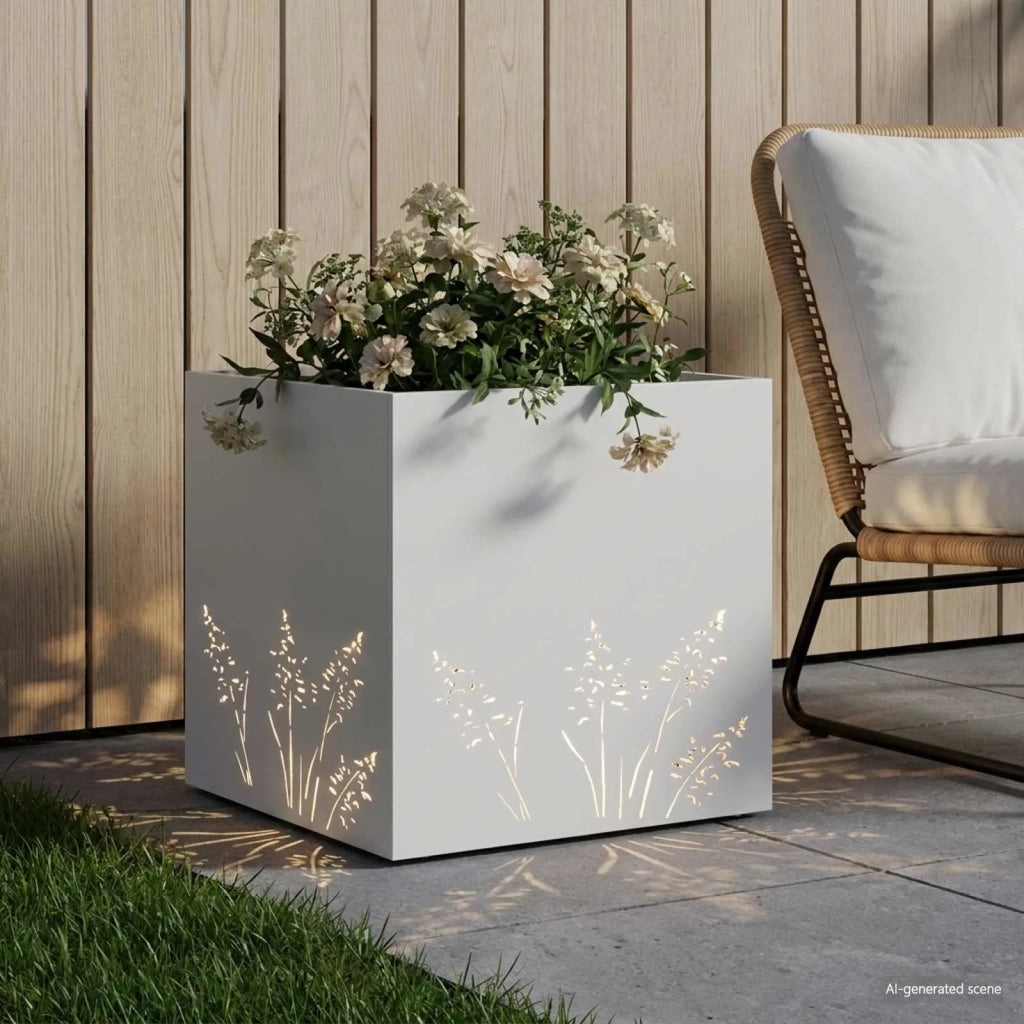 Vaso da giardino Bianco 50 x 50 x 49 cm 8005794