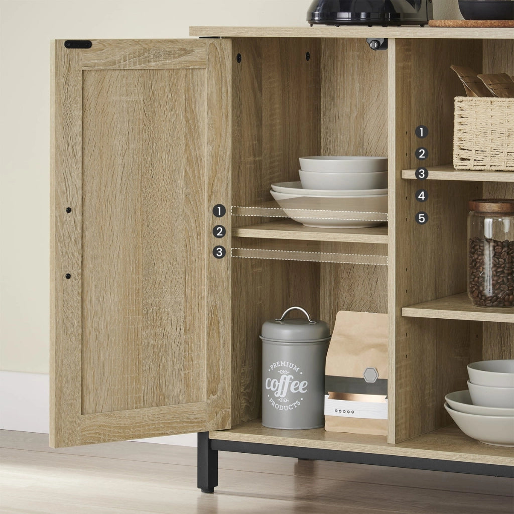 Mobile Credenza Industiale Sonoma con Ante e Vani a Giorno